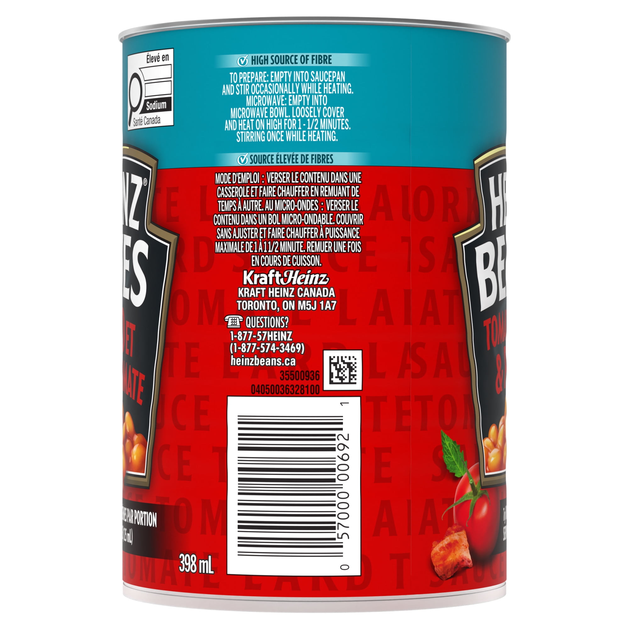 Fèves Originales Lard Et Sauce Tomate, 398 Ml HEINZ FEVES AU LARD 398ML 24