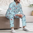 thumbnail image 6 of Bingfone Men's Pajama Set 2 Piece Loungewear PJs, Long Sleeve with Pajama Pants-Sailboats Anchors, 6 of 7