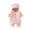 Pink., variant on Agkizg Boys Girls Winter Fleece Romper Snowsuit,Plushs Long Sleeve Hooded Jumpsuit,Soft Warm Thickened Loungewear Kids Fleece Bodysuit,0-3 Months