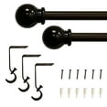 thumbnail image 4 of Lumi 5/8" Plastic Ball Curtain Rod Brown 84"-120", 4 of 5