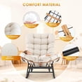 thumbnail image 4 of Rattan Rocking Chair with Footrest & Detachable Cushion, Comfortable Reading Chair for Adults, Indoor/Outdoor Papasan Chair for Living Room, Porch & Bedroom, 4 of 7