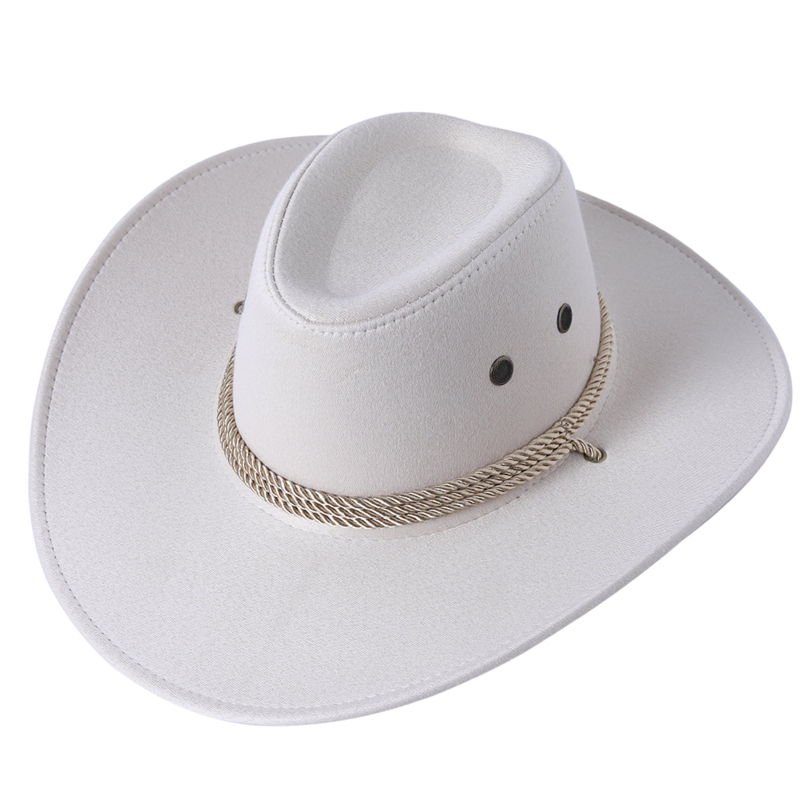 Men Cowboy Hat with Adjustable Chin Rope Wide Brim Vintage Style Clothing  Outdoor Riding Hat Accessories