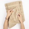 thumbnail image 5 of American Soft Linen Luxury Turkish Hand Towel Set, 100% Cotton 4 Piece Hand Face Towels for Bathroom and Kitchen, Beige, 5 of 9