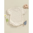 thumbnail image 5 of Musuos Newborn Baby Summer Romper 3M 6M 12M 18M Cute Short Sleeve Crew Neck Checkerboard Bodysuit Summer Playsuit for Boys Girls, 5 of 9