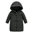 thumbnail image 7 of GYRATEDREAM Boys Girls Winter Coats Hooded Outerwear Puffer Jacket Water Resistant Warm Long Parka for 5-6Y Black, 7 of 7