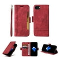thumbnail image 1 of Mantto Case Fit for iPhone SE 2022 / iPhone SE 2020 / iPhone 8 / iPhone 7  (4.7 inch),Premium PU Leather Magnetic Flip Stand Shockproof Drop Protective Card Slots Holder Wallet Phone Case,Red, 1 of 14