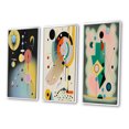 thumbnail image 3 of Designart "Retro Abstract Illustration Divine Secrets VI" Modern Geometric Framed Wall Art Set Of 3 - Blue Abstract Frame Gallery Wall Set For Home Decor, 3 of 7