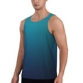 thumbnail image 2 of KLL Blue and Teal Gradient Print Men's Muscle Gym Workout Stringer Tank Tops Bodybuilding Fitness T-Shirts Tank Tops Men-XX-Large, 2 of 7