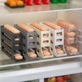 thumbnail image 2 of 4 Tiers Egg Holder for Fridge - Auto Rolling Fridge Egg Organizer, Space-Saving Egg Dispenser Tray, 30 Eggs Fridge Egg Rack Large Capacity Egg Dispenser for Refrigerator Kichen (White), 2 of 5