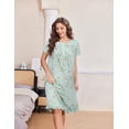 thumbnail image 6 of Ekouaer Nightgowns for Women with Pockets Button Front Short Sleeve House Dresses Floral Print Mumu Dress, 6 of 6