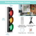 thumbnail image 3 of PANLAVIE Traffic Light Wall Lamp Remote Control Retro Kids Bedroom Stop Light, Plug in Industrial LED Wall Sconce, Vintage Fun Signal Light for Home Office Bar Garage Car Room Decor Christmas, 3 of 6