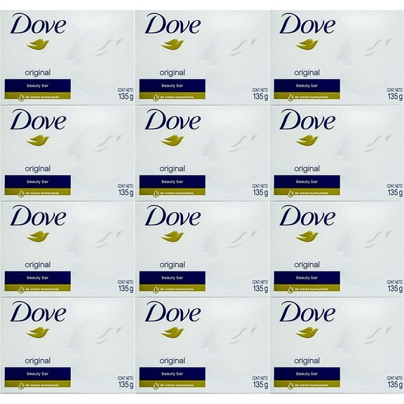 Dove White Cream Bar 4.75 oz / 135 Gr (Pack of 12) Dry Skin Bath Soaps