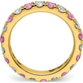 thumbnail image 2 of 14K Yellow Gold Lab Grown Diamond Si1/Si2 G H I & Cr Pink Sapp Eternity Band (2 X 3.26) (Size 6.5) Made In India et0050-cps-100-65ylg, 2 of 5