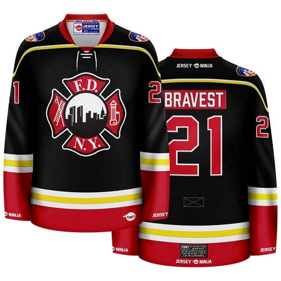 FDNY Maltese Cross Black Hockey Jersey