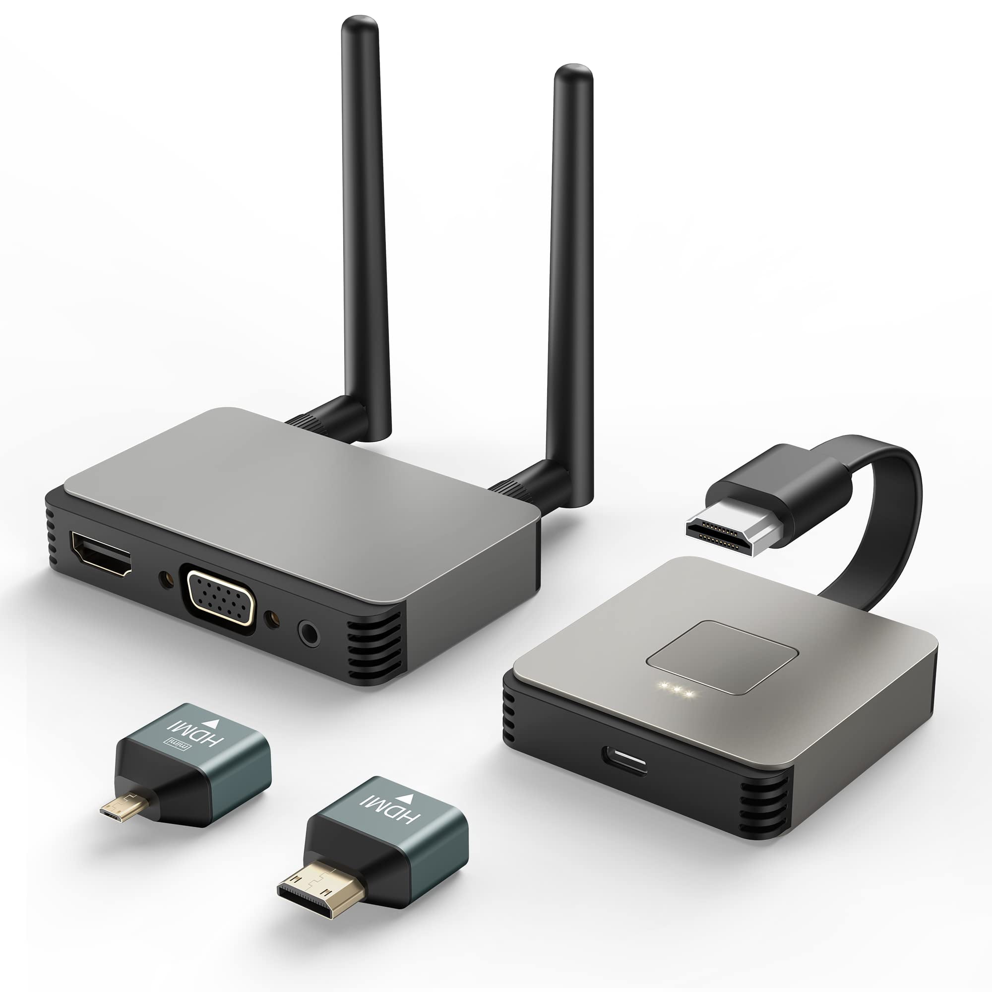 kilometer Løb jury Wireless HDMI Transmitter and Receiver,Wireless HDMI 4k Extender Kit, HDMI  Adapter Support 4K@30Hz, Support Plug&Play 2.4/5GHz Streaming Video/Audio  from Laptop,PC to HDTV、Projector、Monitor(Brown) - Walmart.com
