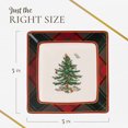 thumbnail image 7 of Spode Christmas Tree Tartan Square Tidbit Plates (Set of 4) - 5" Holiday Appetizer Platter for Christmas Entertaining - Traditional Tartan Plaid with Iconic Tree Motif - Microwave and Dishwasher Safe, 7 of 7