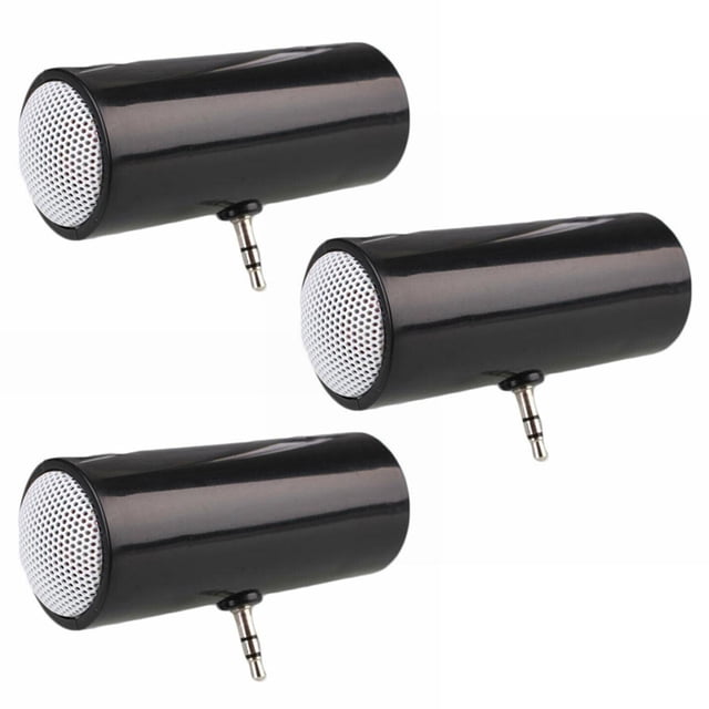 3X Mini Altavoz Estéreo con Conector de 3,5 mm, Reproductor de Música MP3 Portátil, Altavoz Amplificador para Teléfono Móvil, Tableta, PC-Negro
