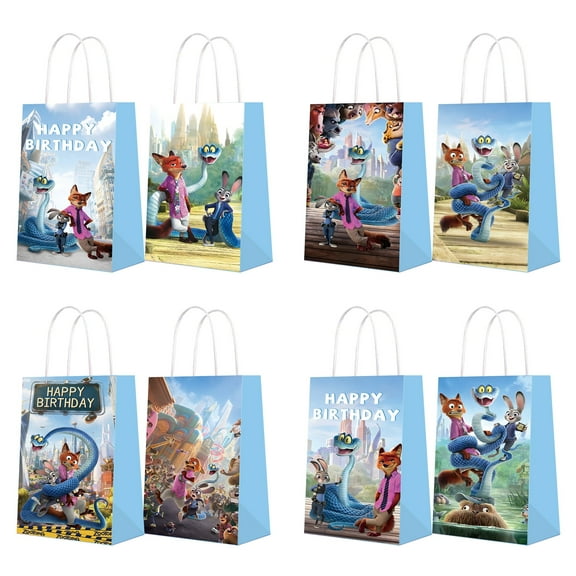 12PCS Birthday Party Gift Bag For Zootopia ,Cartoon Zootopia Birthday Party Goodie Bags,Candy Bag For Party Decoration Supplies
