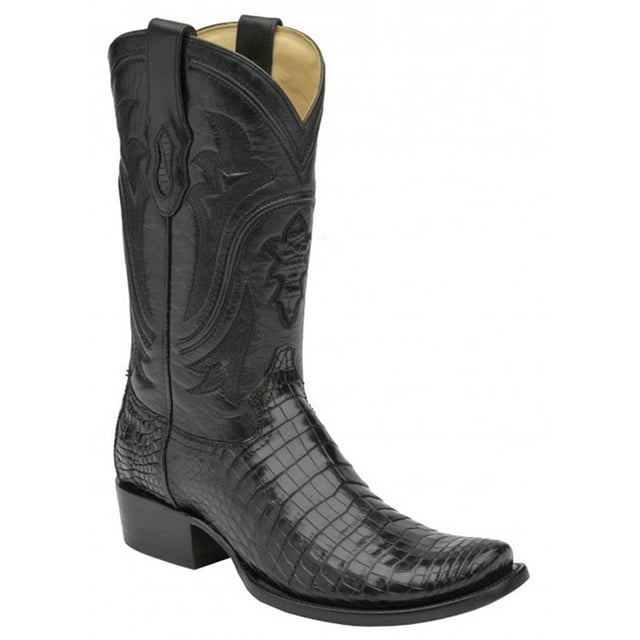 CORRAL Men's Black Nile Belly Square Toe Cowboy Boots C1094 (8 D(M) US)