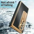 thumbnail image 6 of for Samsung Galaxy Z Fold 3, Aluminium Alloy Plating Double Magnetic Hinge Protection with S Pen Holder with Screen Protector Full Body Protection for Samsung Galaxy Z Fold 3 - Black + Dark Gold, 6 of 6