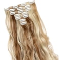 thumbnail image 6 of Qlenkay Clip in Hair Extensions Synthetic Hair 7 pcs Double Weft Long Wavy Straight Hair Extension for Women, 6 of 8