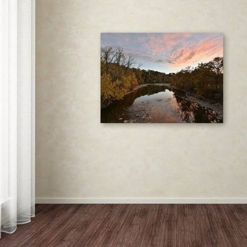 Trademark Fine Art "Rocky River Autumn Sunset" Canvas Art by Kurt Shaffer