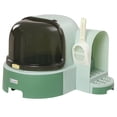 thumbnail image 2 of PawHut Covered Litter Box, Easy to Clean Open Including and Openable Front Cover & Litter Scoop, Green, 2 of 9