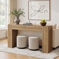 thumbnail image 6 of Yardi Yarda 63" Console Table with Robust Wood Construction, Rustic Sofa Entryway Table, Foyer Table, Brown, 6 of 7