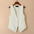 thumbnail image 2 of BYHONG Women’s Linen Blouse Sleeveless Tank Top for Women Summer Vest Coat Beige XXXXL, 2 of 4