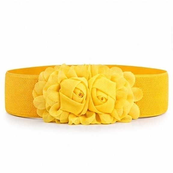 Worgeous Yellow Elastic Waistband Dress Belt for Women - Comfortable and Stylish Accessory for Adult Women