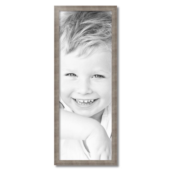 ArtToFrames 13x36 inch Muted Warm Silver Picture Frame, Silver MDF Poster Frame (4671)
