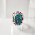 thumbnail image 3 of Blue Copper Turquoise Mens Ring, Natural Turquoise Ring, Oxidized Two Tone, 925 Silver Ring, Birthday Gift, Heavy Mens Ring, Arabic Design, Ottoman Style Ring, Christmas, Turkey Mens Signet Ring, 3 of 8