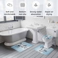 thumbnail image 5 of Blue Flower Bath Mat 3 Piece Bathroom Rug Set, Retro Gradient Texture Painting Plant Leaf Non Slip Bath Rug Contour Mat and Toilet Lid Cover, Absorbent Shower Mats Soft Bath Rugs and Mats Sets, 5 of 8