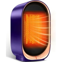 Space Heater, Portable Heater for Indoor Use, Small Electric Heaters with Overheat & Tip-Over Protection, Mini Desk Heaters for Office Bedroom Bathroom, Compact & Efficient Heating, Purple