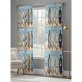 thumbnail image 3 of Nautical Paddle Sheer Curtains 96 Inch Long 2 Panels, Colorful Paddle Blue Wooden Broad Light Filtering Rod Pocket Curtains, Sheer Voile Drapes for Living Room Bedroom, 52"x96", 3 of 8