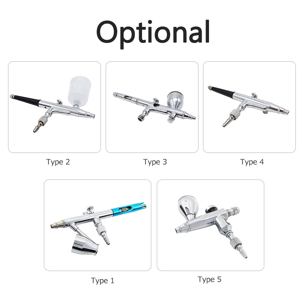 0.35mm Siphon Feed Dual-action Airbrush Kit Set Spray  With 5cc & 22cc Fluid Cup For Art Craft Painting Nail Art Tattoo Cake Decorating Type 1