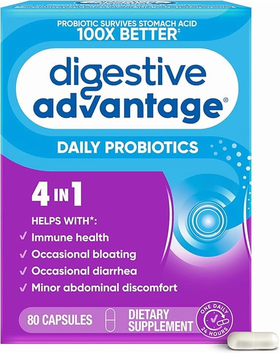 Digestive Advantage Daily Probiotic Capsules, 30 ct (Pack of 6)