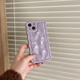 thumbnail image 2 of Case for iPhone 15 Plus,Cute 3D Solid Color Meteorite Bubble Water Ripple Curly Wavy Frame Case,Soft TPU Shockproof Case for iPhone 15 Plus Phone Case 6.7 Inch,Cream Purple, 2 of 11