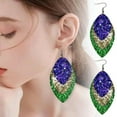 thumbnail image 2 of QQTDFG Feather Mardi Gras Tassel Earrings Exaggerated Earrings For Women-2, 2 of 7