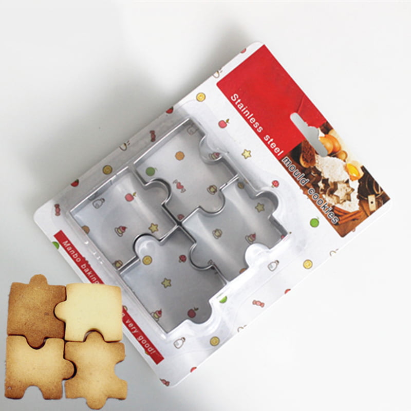 Stainless Steel Puzzle Cookie Cutter Cake Biscuit Pastry Baking Mold Tool FM 