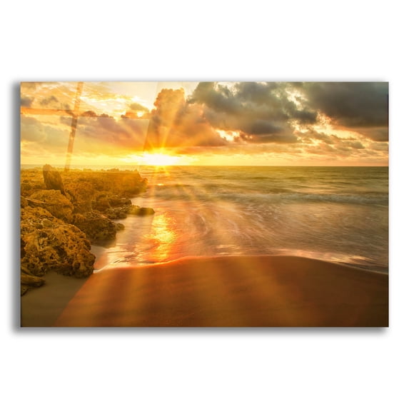 Epic Art 'Cartagena Sun Burst' by Mark A Paulda, Acrylic Glass Wall Art, 24"x16"
