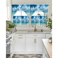 thumbnail image 5 of Blue Ocean Kitchen Curtains Sets 24 Inch Length with Valance, Beach Coastal Nature Sky Swag Valances and Tiers Curtain Set Drapes Swag Curtains for Living Room, Bathroom, Bedroom, Cafe, 5 of 6