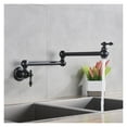 thumbnail image 2 of Black Rotated Kitchen Sink Cold Water Tap Faucet Solid Brass Basin Sink Swivel Faucets Wall Mounted Pot Filler Faucet ,360° Swivel Spout, 2 of 7
