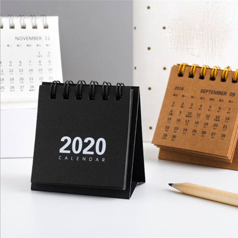 Small Desk Calendar 2020 Standing Paper Double Coil Calendar Yearly Agenda Organizer Without The Stand