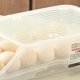thumbnail image 4 of Caja de almacenamiento de plástico con ranuras para huevos más gruesos, apta para el frigorífico y la cocina, organizador de huevos con ruedas transparente blanco, 4 of 6