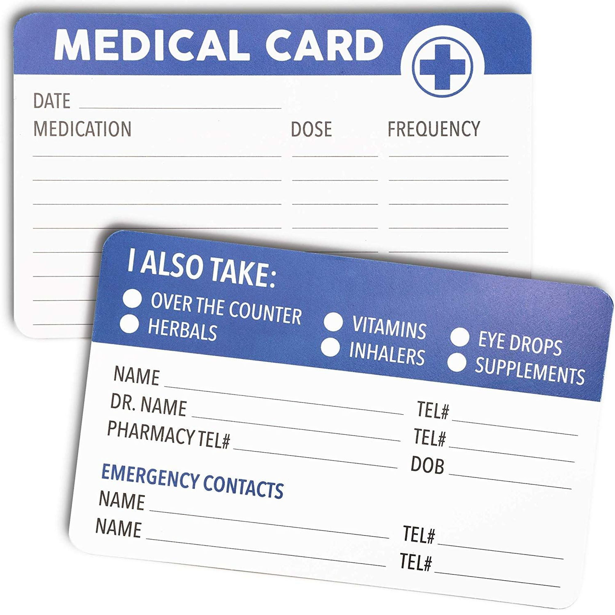 2222 Packs Emergency Medical Information Alert Cards Card Stock Cardstock  for Wallet, 2222.2222x22.22 inches For Medical Alert Wallet Card Template