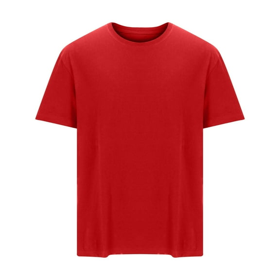Eagokdc T shirt for Men Casual Round Neck Blouse Summer Short Sleeve Big and Tall Cotton Tee Top Size L-6XL