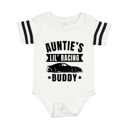 

Inktastic Aunties Lil Racing Buddy Gift Baby Boy or Baby Girl Bodysuit