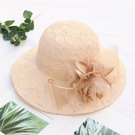 GZWYHT Baseball Caps,Trucker Hats Women's Church Kentucky Derby Fascinator Bridal Tea Party Wedding Hat Sun Hats,Running Hat Beige