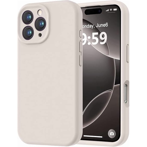 Funda de Silicona Premium, Forro de Microfibra Suave, para iPhone 16 Pro de 6.3 Pulgadas, Piedra
